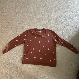 Ava & Viv rust color with cream polka dot sweater. 2X. Never worn.